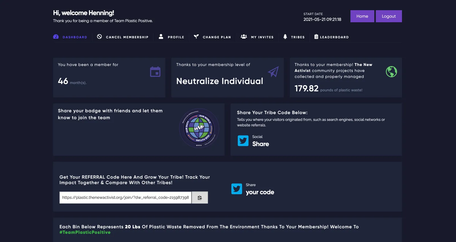 TeamPlasticPositive – A Custom Web Application screenshot