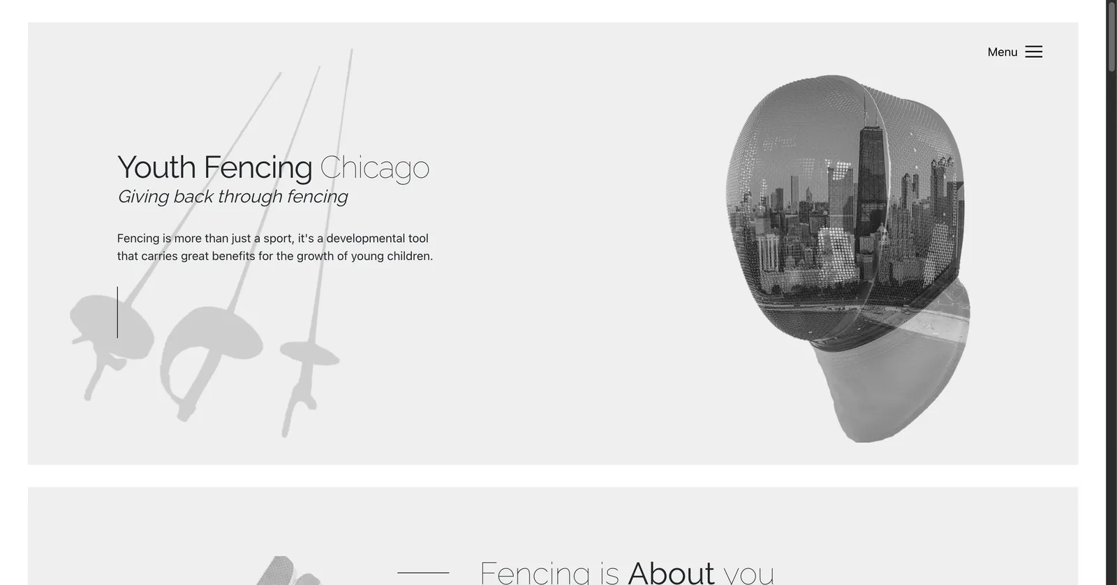 Youth Fencing Chicago – A CMS Platform screenshot